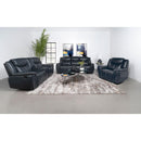  Coaster Furniture Sloane 610273 Upholstered Padded Arm Recliner Chair - Blue IMAGE 8