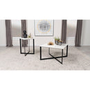  Coaster Furniture Tobin 707697 Square Marble Top End Table - White and Black IMAGE 5