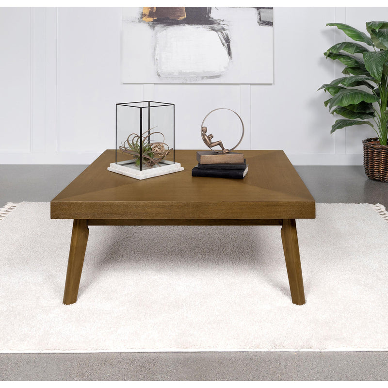 Coaster Furniture Westerly 707798 Square Wood Coffee Table With Diamond Parquet - Walnut IMAGE 2