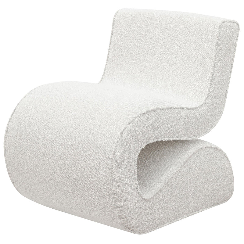 Coaster Furniture Ronea 903154 Boucle Upholstered Armless Curved Chair - Cream IMAGE 4