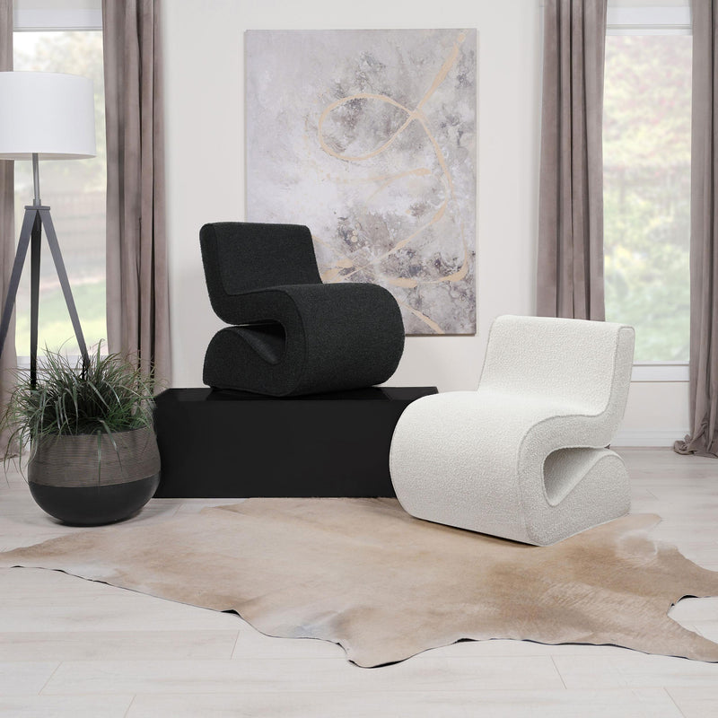 Coaster Furniture Ronea 903154 Boucle Upholstered Armless Curved Chair - Cream IMAGE 9