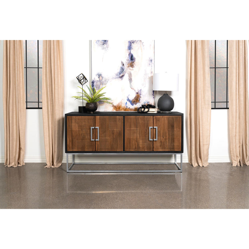 Coaster Furniture Borman 950331 4-Door Wooden Accent Cabinet - Walnut/Black IMAGE 10