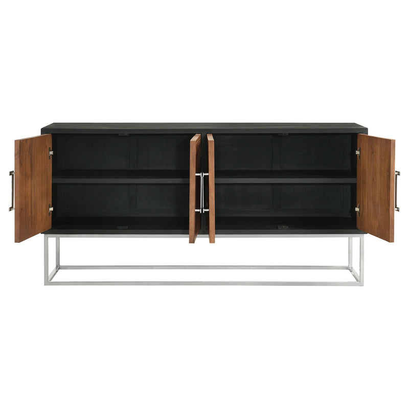 Coaster Furniture Borman 950331 4-Door Wooden Accent Cabinet - Walnut/Black IMAGE 5