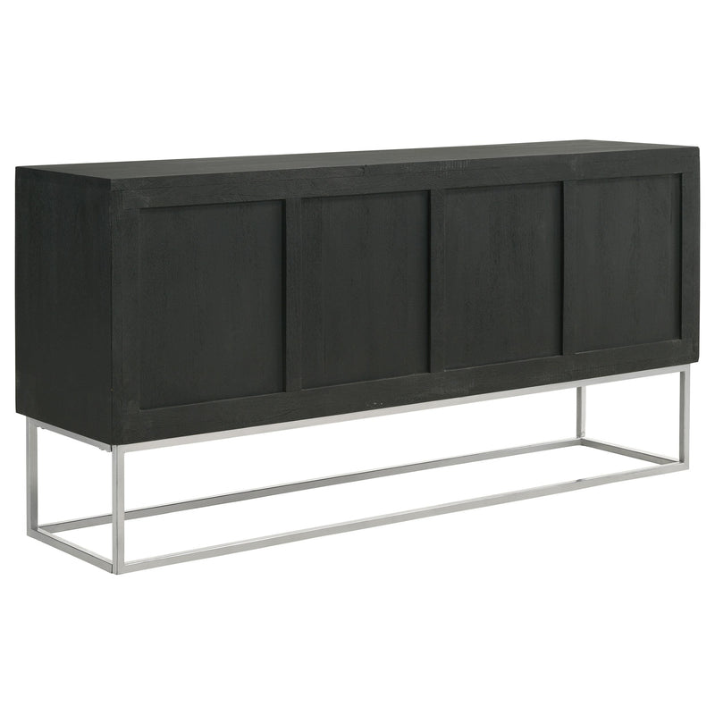 Coaster Furniture Borman 950331 4-Door Wooden Accent Cabinet - Walnut/Black IMAGE 7