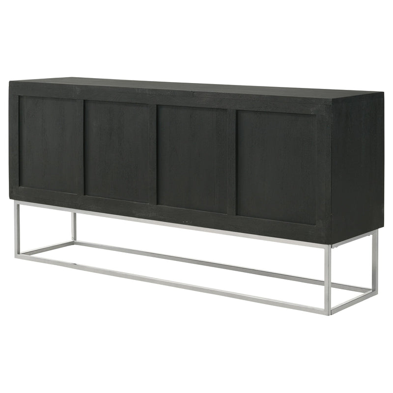 Coaster Furniture Borman 950331 4-Door Wooden Accent Cabinet - Walnut/Black IMAGE 8