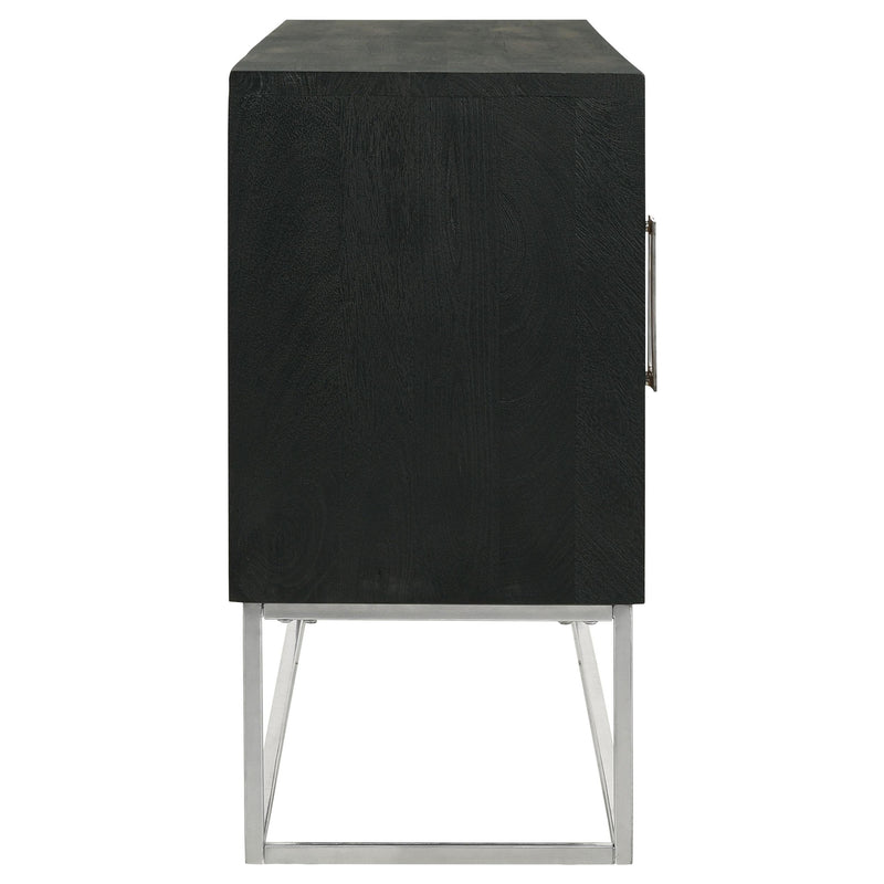 Coaster Furniture Borman 950331 4-Door Wooden Accent Cabinet - Walnut/Black IMAGE 9