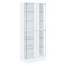  Coaster Furniture Cabra 950397 4-door LED Curio Display Cabinet - White High Gloss IMAGE 1