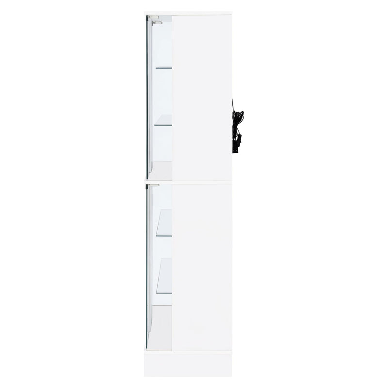 Coaster Furniture Cabra 950397 Display Case Curio Cabinet with Glass Shelves and LED Lighting - White High Gloss IMAGE 6