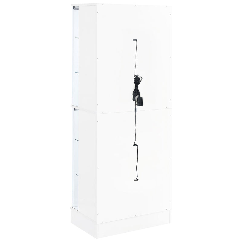 Coaster Furniture Cabra 950397 Display Case Curio Cabinet with Glass Shelves and LED Lighting - White High Gloss IMAGE 7