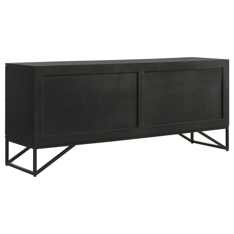 Coaster Furniture Riddell 959631 4-door Wood Reeding Accent Cabinet - Matte Black IMAGE 8