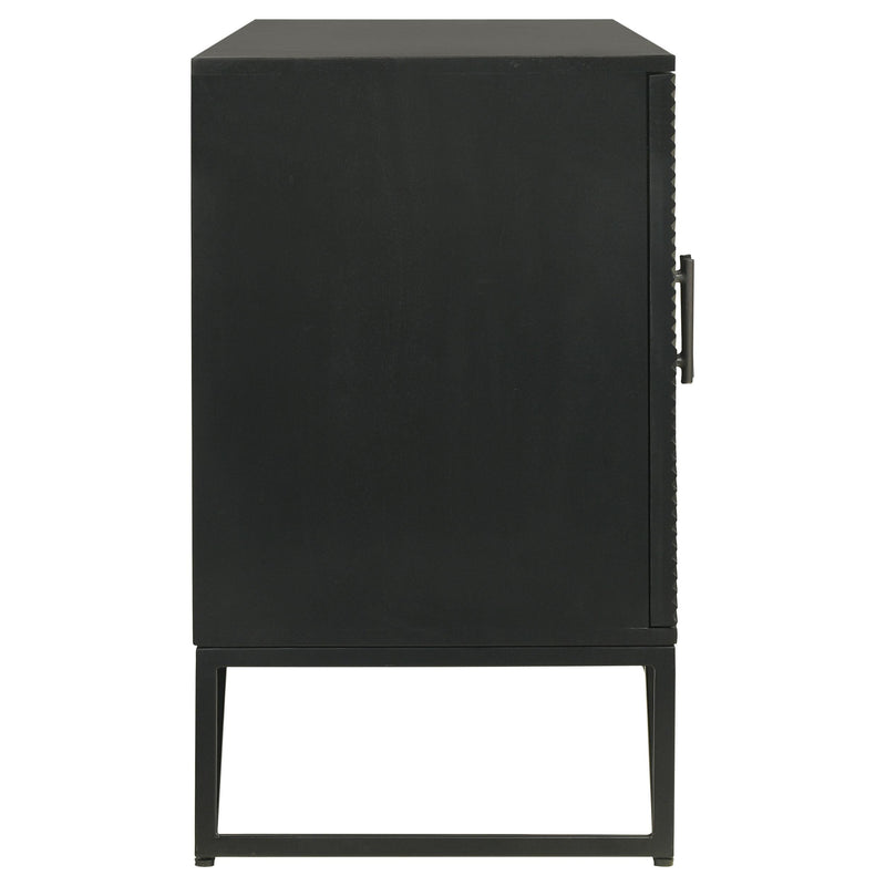 Coaster Furniture Riddell 959631 4-door Wood Reeding Accent Cabinet - Matte Black IMAGE 9