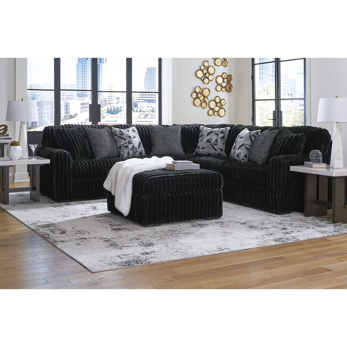 Signature Design by Ashley Midnight-Madness 98103S6 3 pc Sectional