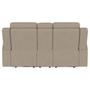  Coaster Furniture Brentwood 610282 Upholstered Motion Reclining Loveseat - Taupe IMAGE 7