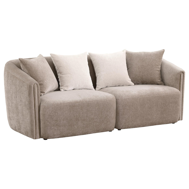 Coaster Furniture Townsend 504754 Chenille Upholstered Rolled Arm Sofa - Latte IMAGE 1