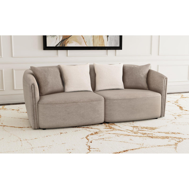 Coaster Furniture Townsend 504754 Chenille Upholstered Rolled Arm Sofa - Latte IMAGE 2