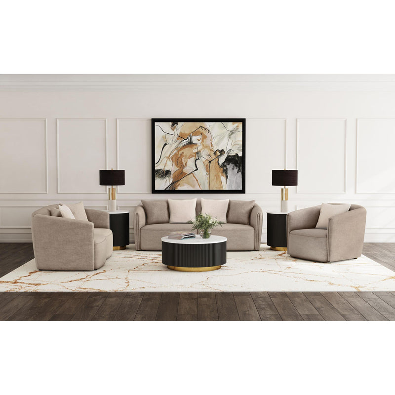 Coaster Furniture Townsend 504754 Chenille Upholstered Rolled Arm Sofa - Latte IMAGE 9