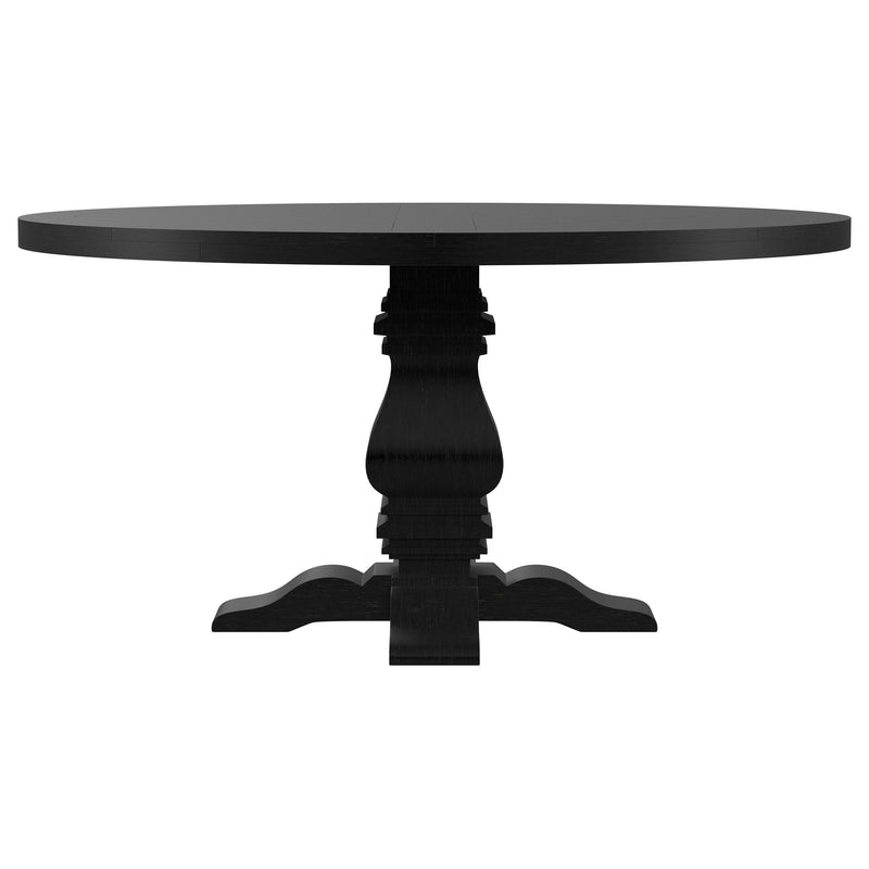 Coaster Furniture Florence 115530 Round 60-inch Pedestal Base Dining Table - Black IMAGE 2