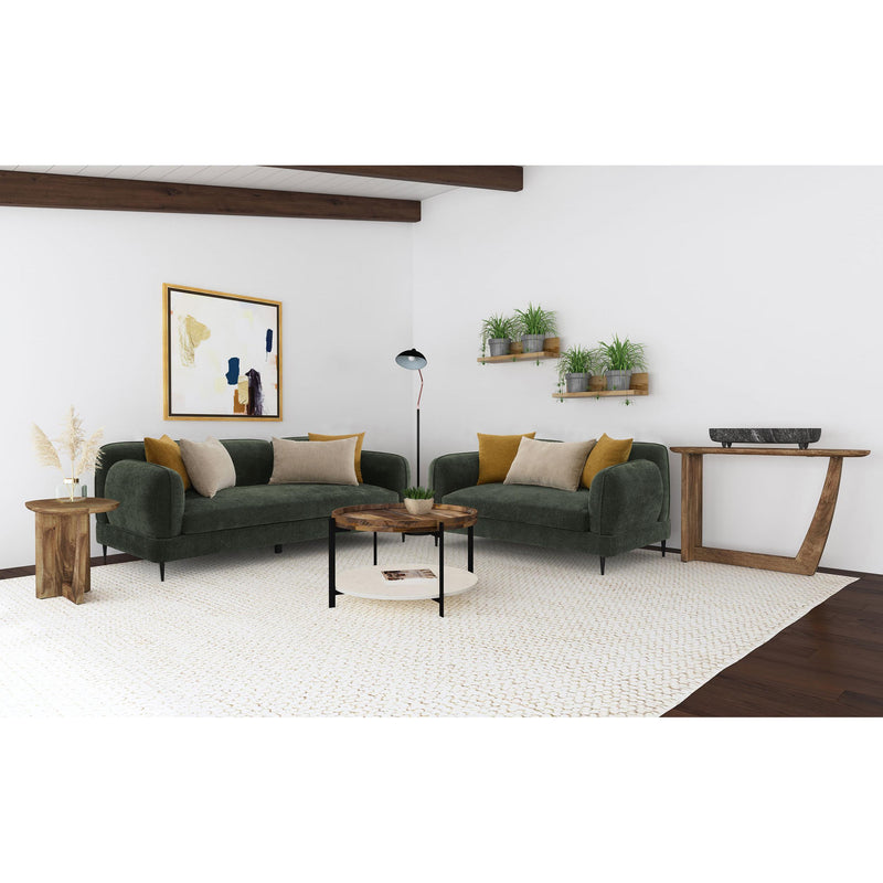  Coaster Furniture Jade 509131 Chenille Upholstered Modern Track Arm Sofa - Green IMAGE 9