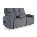  Signature Design by Ashley Studio Cave PC4980218 Power Reclining Loveseat with Console and Adjustable Headrest IMAGE 1