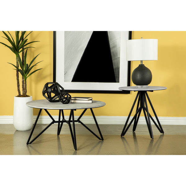  Coaster Furniture Hadi 73617 Occasional Table Set - Cement/Gunmetal IMAGE 1