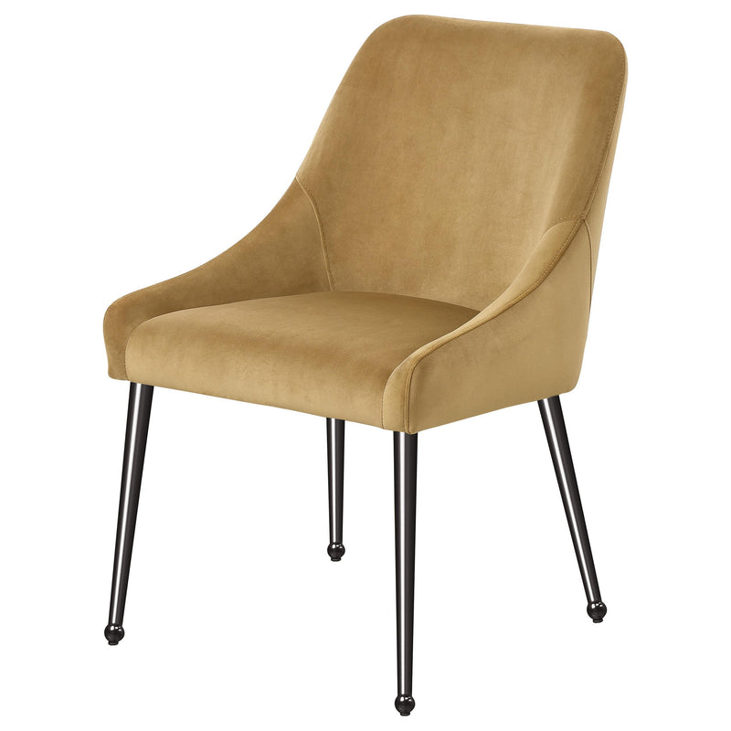 Coaster Furniture Mayette 107782 Upholstered Dining Side Chair - Cognac (Set of 2) IMAGE 3