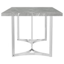 Coaster Furniture Sterling Dining Table with Faux Marble Top and Pedestal Base 108121 IMAGE 4