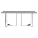 Coaster Furniture Sterling Dining Table with Faux Marble Top and Pedestal Base 108121 IMAGE 6