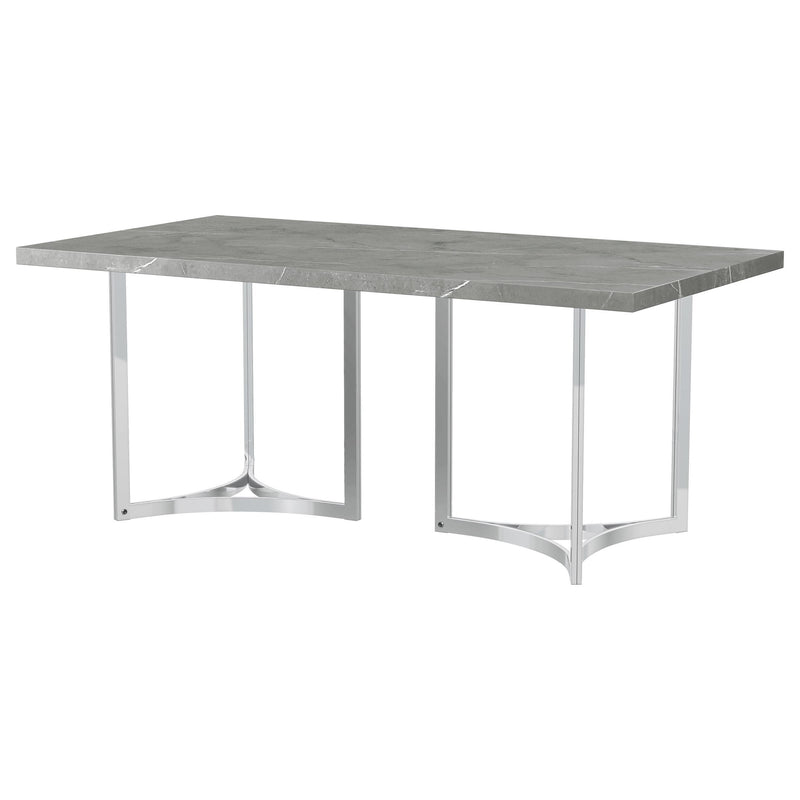 Coaster Furniture Sterling Dining Table with Faux Marble Top and Pedestal Base 108121 IMAGE 7