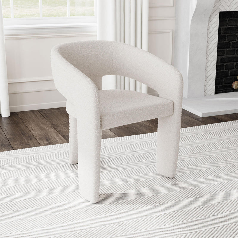 Coaster Furniture Eudora 108186 Boucle Upholstered Dining Side Chair - Cream IMAGE 2