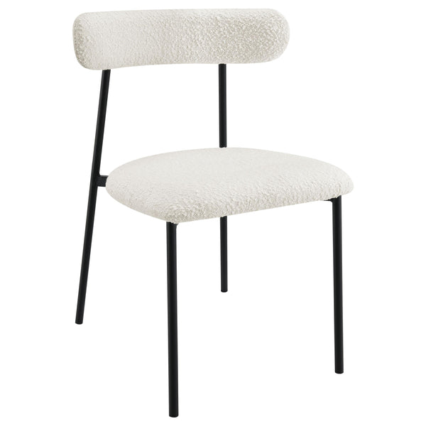 Coaster Furniture Anzio 108292 Boucle Upholstered Dining Side Chair - White IMAGE 1
