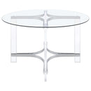  Coaster Furniture Keeling 108501 47-inch Round Glass Top Acrylic Dining Table - Chrome IMAGE 5