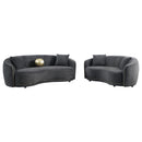  Coaster Furniture Brookside 504844 Velvet Upholstered Curved Sofa - Dark Grey IMAGE 8