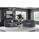  Coaster Furniture Brookside 504845 Velvet Upholstered Curved Loveseat - Dark Grey IMAGE 10