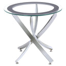 Coaster Furniture Brooke 702588-S2 2-piece Round Glass Top Coffee Table Set - Chrome IMAGE 4
