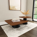  Coaster Furniture Eason 710010 2-piece Coffee Table - Set Walnut and Black IMAGE 2