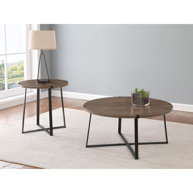 Coaster Furniture Marcus 710297 Round Engineered Wood Side End Table - Light Brown IMAGE 5