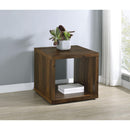  Coaster Furniture Frisco 710507 Square Engineered Wood Side End Table - Dark Pine IMAGE 2