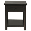  Coaster Furniture Payne 710567 1-Drawer Wood End Table with Shelf - Distressed Java IMAGE 3