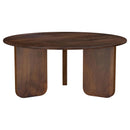  Coaster Furniture Dale 721998 Round Solid Mango Wood Coffee Table - Brown IMAGE 1