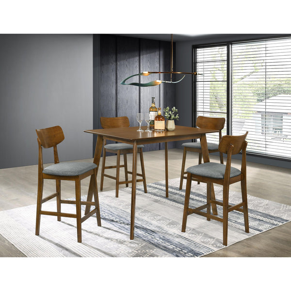  Coaster Furniture Robbie 150628 5-piece 47-inch Counter Height Dining Set - Walnut IMAGE 1