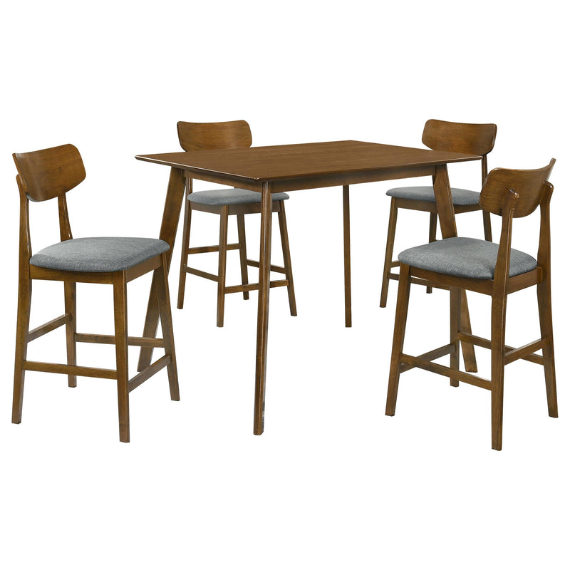  Coaster Furniture Robbie 150628 5-piece 47-inch Counter Height Dining Set - Walnut IMAGE 2