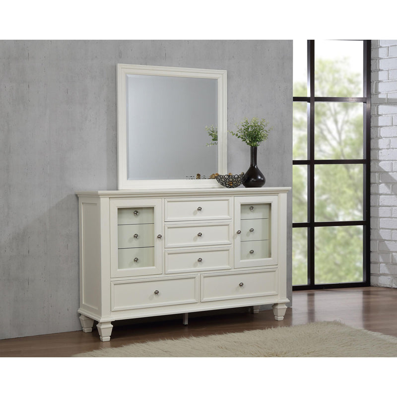 beach dresser Sandy Beach 11-drawer Dresser With Mirror Cream White
