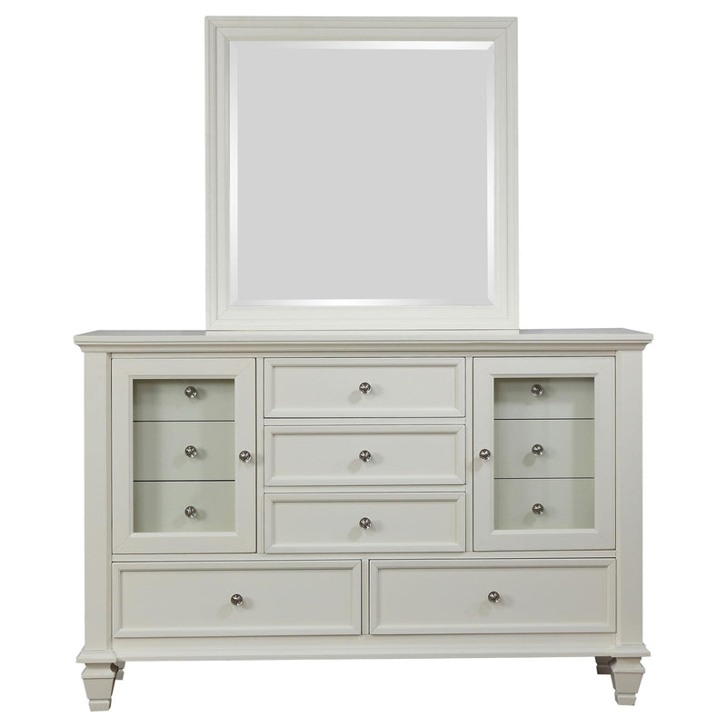  Coaster Furniture Sandy Beach 201303M 11-Drawer Dresser with Mirror - Cream White IMAGE 3