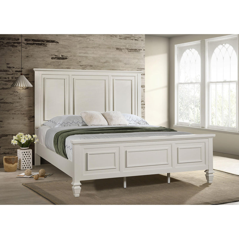Coaster Furniture Sandy Beach 201301KEN 63-inch Eastern King Wood Panel Bed - Cream White IMAGE 2