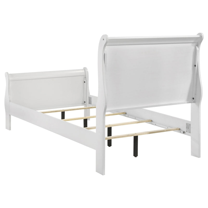  Coaster Furniture Louis Philippe 202441T 47-inch Twin Sleigh Panel Bed - White IMAGE 4