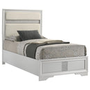  Coaster Furniture Miranda 205110T 54-inch Upholstered Twin Panel Bed - White IMAGE 3
