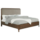  Coaster Furniture Maderia 223321KE 57-inch Upholstered Eastern King Panel Bed - Walnut IMAGE 3