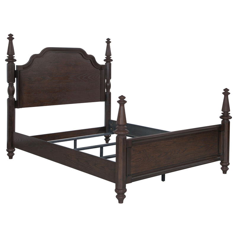 Coaster Furniture Andover 223631Q 63-inch Four Poster Queen Bed - Dark Oak IMAGE 1