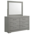 Coaster Furniture Ives 224973M 6-Drawer Dresser and Mirror - Grey High Gloss IMAGE 1