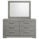 Coaster Furniture Ives 224973M 6-Drawer Dresser and Mirror - Grey High Gloss IMAGE 2